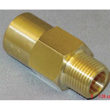 Zoro Select 3/8" MNPT x FNPT Brass Piston Spring Check Valve CHK BRS 610-6M6F-B
