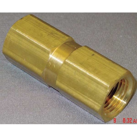 Zoro Select 1/2" FNPT Brass Piston Spring Check Valve CHK BRS 815-8F8F-F