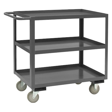 Zoro Select Utility Cart with Lipped Metal Shelves, Steel, 1,200 lb Load Capacity, 3 Shelves, 64 1/2 in L RSC-1832-3-95