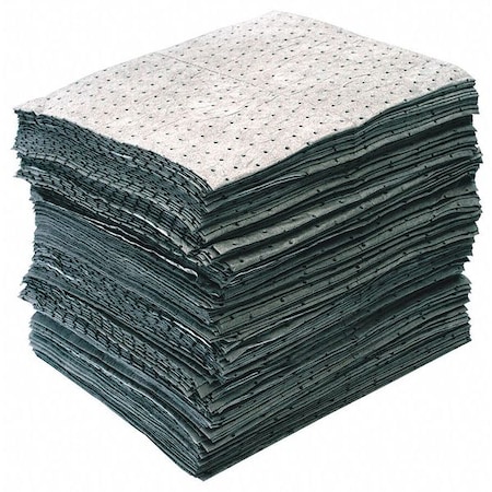 Oil-Dri Sorbent Pad, 26 gal, 15 in x 19 in, Universal, Gray, Polypropylene L91003