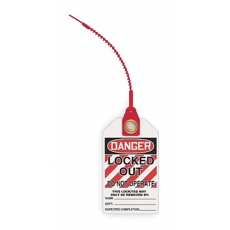 Accuform Danger Tag, Danger, Plastic, 3-1/4" Width, 5-3/4" Height, Write On Surface: Yes , 10 PK TAK639