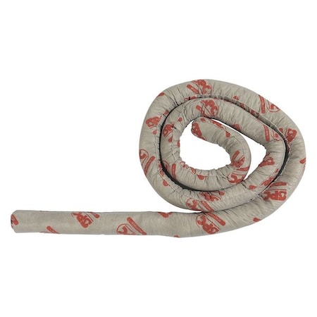 Brady Sorbent Sock, 12 gal, 3 in x 12 ft, Universal, Brown, 4 PK MS-124