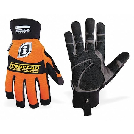Ironclad CCO-06-XXL Cold Condition Gloves, Reflective Orange, Double Extra Large