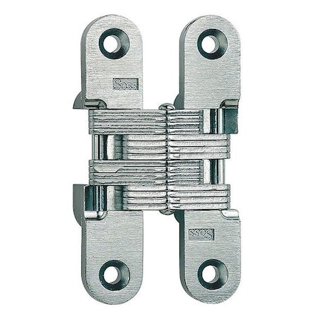 Soss Concealed Hinge, Brass, Full Mortise Mounting, 3/4 in Leaf W x 3 3/4 in Leaf H, Satin Brass 212US4