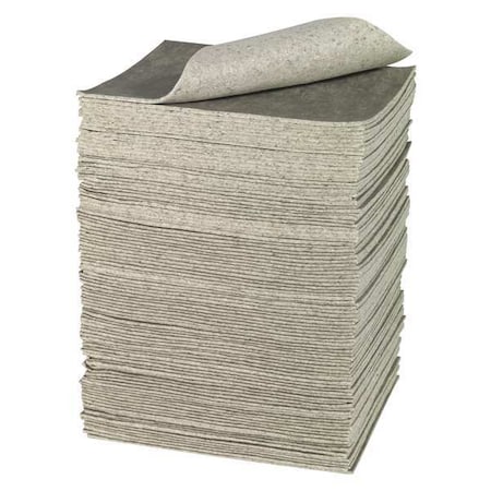 Brady Sorbent Pad, 40 gal, 15 in x 19 in, Universal, White, 100 PK RFP100