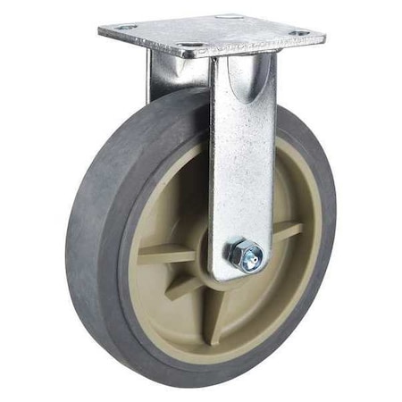 Zoro Select Rigid Plate Caster, TPR, 8 in., 675 lb. P21R-PRP080K-14