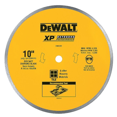 Dewalt 10" x .060" Ceramic Tile Blade Wet DW4761