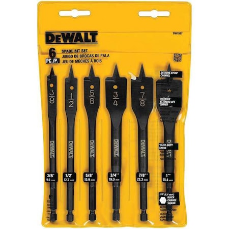 DEWALT 6-Pc. Heavy Duty Spade Bit Set DW1587