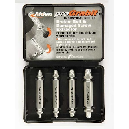 Alden Drill/Extractor Set, 4 PC, No 4-3/8 In Cap 8440P
