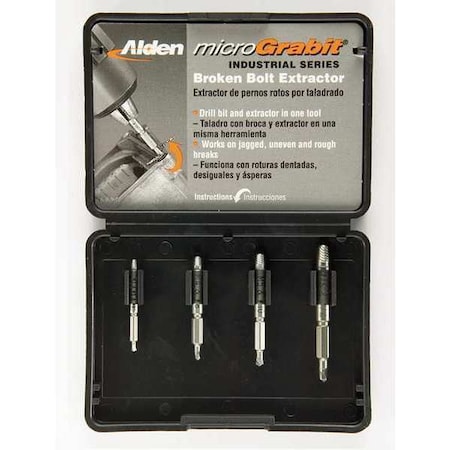 Alden Drill/Extractor Set, 4 PC, No 5-1/4 In Cap 4507P