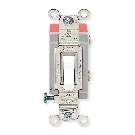 Hubbell Wiring Device-Kellems Wall Swtch, 2-Pole, 120/277V, 20A, Wht, Toggl HBL1222W