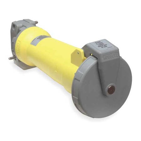 Hubbell Wiring Device-Kellems Watertight Pin & Sleeve Connector, 100 A, 125/250V AC, Single Phase, 3 Pole, IEC Grounding, Yellow M4100C12