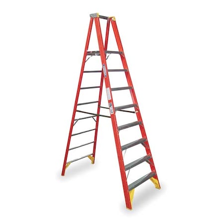 Werner 10 ft Fiberglass Platform Stepladder, 300 lb Capacity P6208