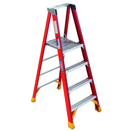 Werner 6 ft Fiberglass Platform Stepladder, 300 lb Capacity P6204