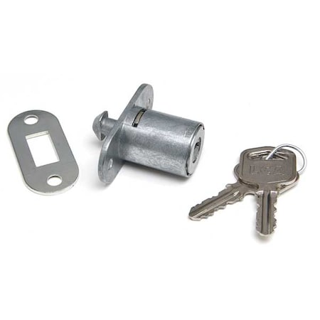 Lock Of America Sliding Door Lock, Body - Unfinished Zinc Die Cast, 1-1/8" For Door Thickness, 2 Number of Keys 3400KD