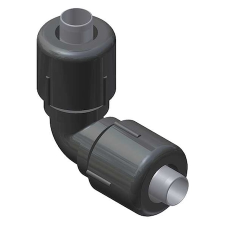 Continental Industries Elbow, Nylon, Comp. 3/4 in, MNPT 1/2 in 5657-51-1013-00