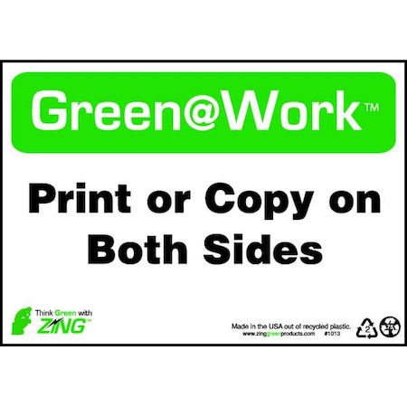 Zing Green at Work(TM) Print or Copy on Both Sides, Plastic, 7" x 10", Surface 1013