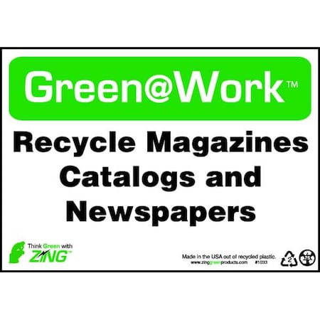 Zing Sign, Recycle Catalogs, 7X10", 1033 1033