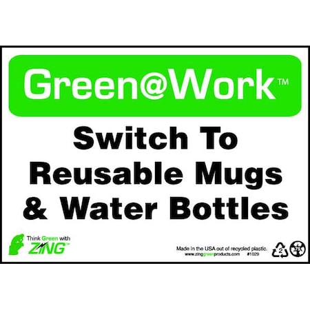 Zing Sign, Reusable Mugs, 7X10", Plastic, 1029 1029