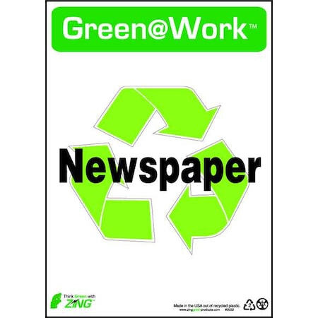 Zing Sign, Recycle Newspaper, 14X10", Plastic, 2022 2022