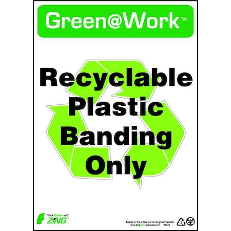 Zing Sign, Plastic Banding, 14X10", Plastic, 2046 2046