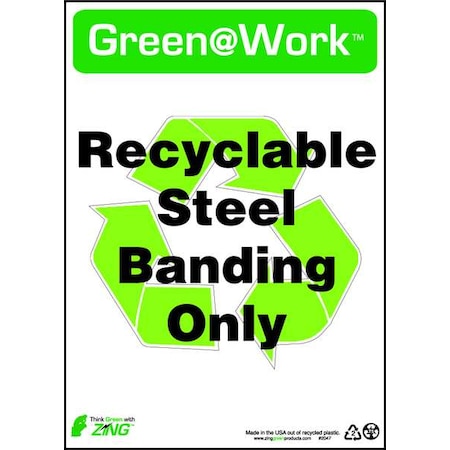 Zing Sign, Steel Banding, 14X10", Plastic, 2047 2047