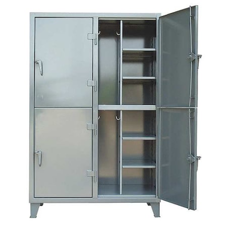 Strong Hold Wardrobe Locker, 50 in W, 24 in D, 78 in H, (2) Tier, (2) Wide, Dark Gray 46-24-2TPL