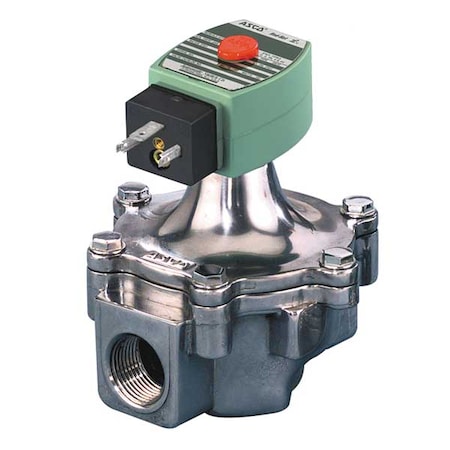 Asco Solenoid Valve, 2-Way, 2-Position, Normally Closed, 1-1/2 in Pipe Size, 120V AC, High Flow, NBR SC8215B070
