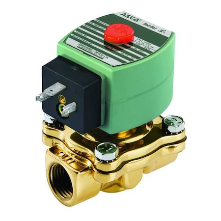 REDHAT 24V DC Brass Solenoid Valve, Normally Closed, 1/2 in Pipe Size SC8210G094