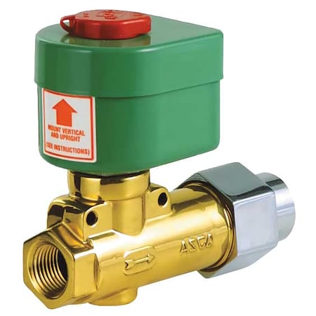 Asco Solenoid Valve, 2-Way, 2-Position, Normally Closed, 1/2 in Pipe Size, 120V AC, Manual Operator, FKM 8266D069V