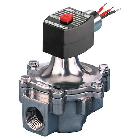 Asco Solenoid Valve, 2-Way, 2-Position, Normally Open, 1 in Pipe Size, 120V AC, High Flow, Direct Acting EF8215C053