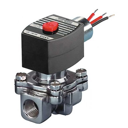 Asco Solenoid Valve, 2-Way, 2-Position, Normally Open, 3/4 in Pipe Size, 120V AC, High Flow, Aluminum EF8215G033
