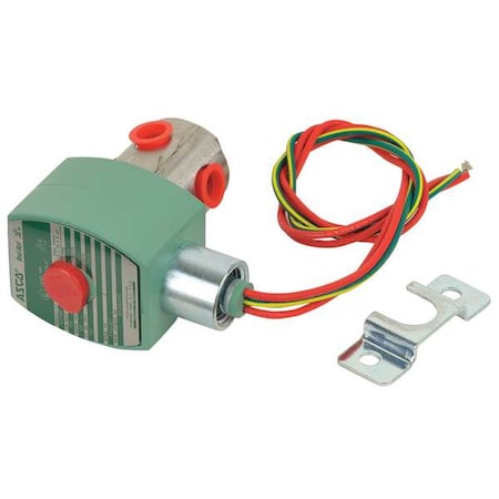 Asco Solenoid Valve, 3-Way, 2-Position, Configurable, 1/4 in Pipe Size, 120V AC, Direct Mount, NBR 8320G200