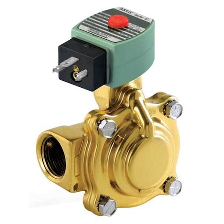 REDHAT 120V AC Brass Solenoid Valve, Normally Closed, 1 in Pipe Size SC8210G004