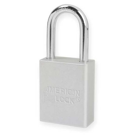 American Lock Lockout Padlock, Keyed Alike, Aluminum, Silver, 1 1/2 in Shackle Height, 1 1/2 in Body Width A1106KACLR51252