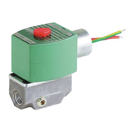 Asco Solenoid Valve, 2-Way, 2-Position, Normally Closed, 3/8 in Pipe Size, 120V AC, Test Port, Aluminum SV311A02N6CF5