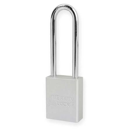American Lock Lockout Padlock, Keyed Different, Aluminum, Silver, 3 in Shackle Height, 1 1/2 in Body Width A1107CLR