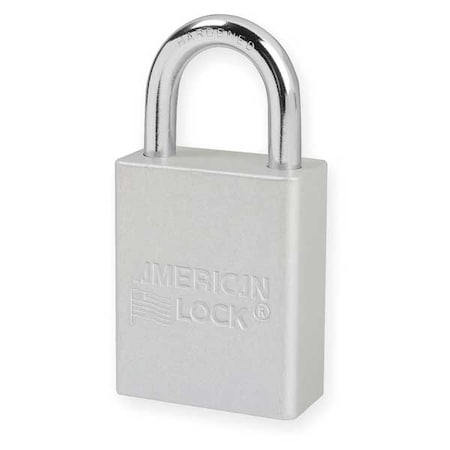 American Lock Anodized Aluminum Safety Padlock, Keyed Different, 1-1/2 in Wide with 1 in Tall Shackle, Silver A1105CLR