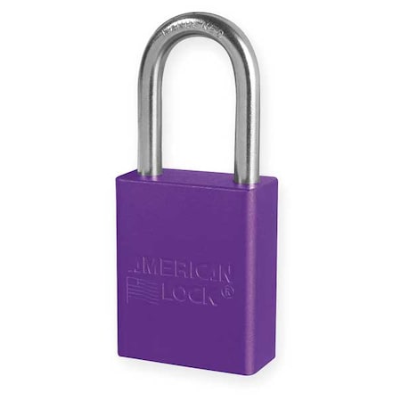 American Lock Lockout Padlock, Keyed Alike, Aluminum, Purple, 1 1/2 in Shackle Height, 1 1/2 in Body Width A1106KAPRP13531