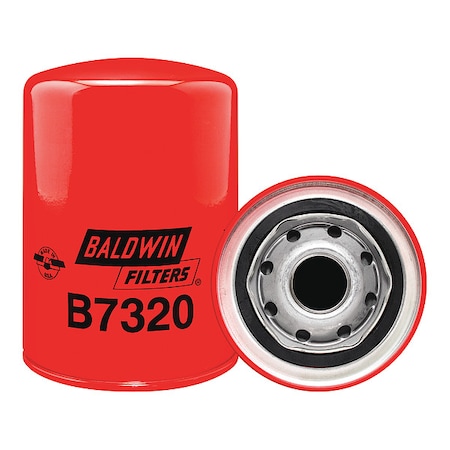 Baldwin Filters Oil Fltr, Spin-On, 5-3/8"x3-11/16"x5-3/8" B7320