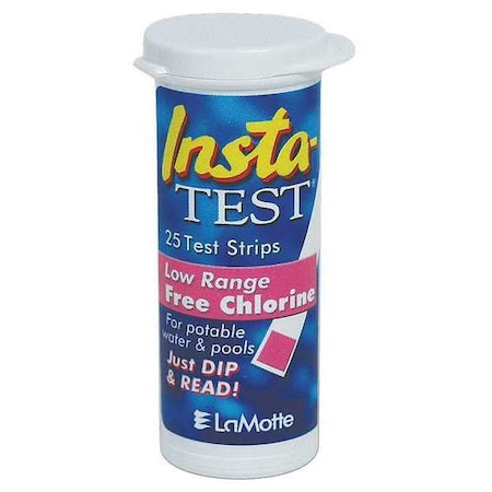 Lamotte Test Strip, Free Chlorine, 0to10 PPM, PK25 2964-G