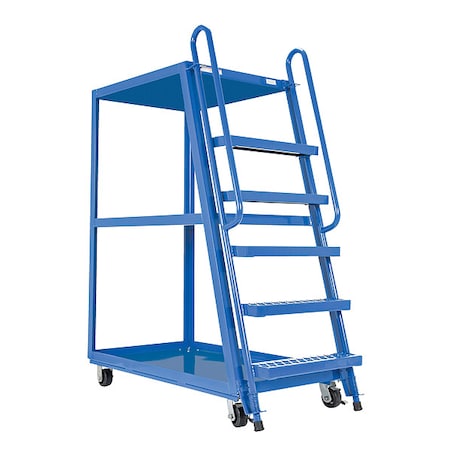 Zoro Select Steel Stock Picking Ladder Cart 1000 lb. Capacity, 56-1/8"L x 27-7/8"W x 73-1/16"H SPS-HF-2852