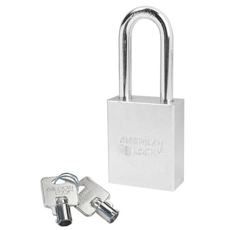 American Lock Padlock, Keyed Different, Long Shackle, Rectangular Steel Body, Boron Shackle, 3/4 in W A7201