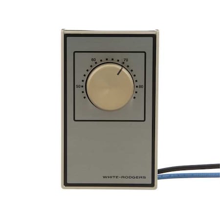 White-Rodgers Line Volt Mechanical Tstat, Open on Rise, Electrical Box, SPST 1A65-641