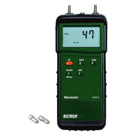 Extech Manometer, Digital, LCD 407910