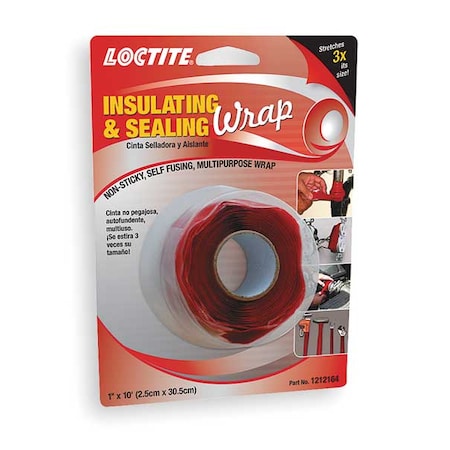 Loctite Repair Tape, Silicone, Red, 3-3/8 yd L 1212164