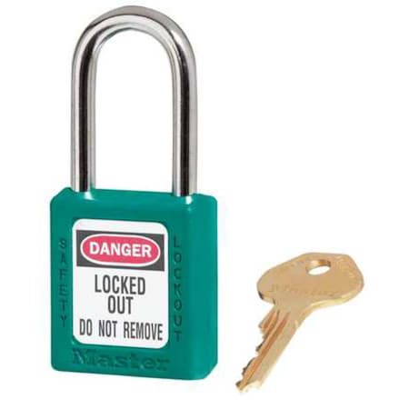 Master Lock Zenex Thermoplastic Safety Padlock, 1-1/2 in Wide with 1-1/2 in Tall Shackle, Teal 410TEAL