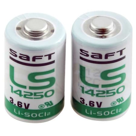Saft Lithium Battery, 1/2 AA 3.6V DC 2 PK LS14250BA