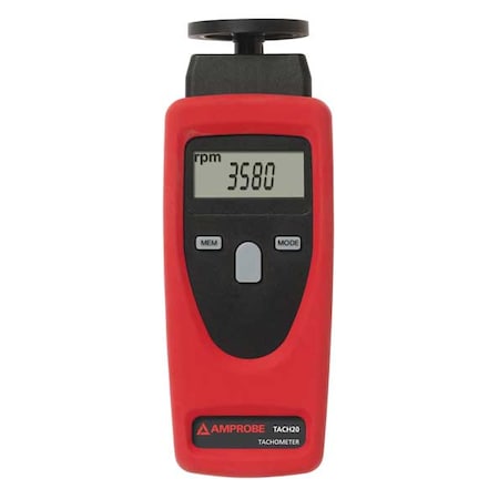 Amprobe Tachometer, 1 to 19,999 rpm TACH-20