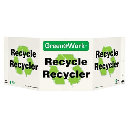 Zing Recycling Sign, Recycle, Projecting, Header Background Color: Green, 3011 3011